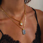 Dog Tag Necklace And Mixed Cz In 18 K Gold Plated Vermeil, thumbnail 6 of 9