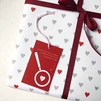 Tiny Love Heart Messages Wrapping Paper Set, 3 of 5