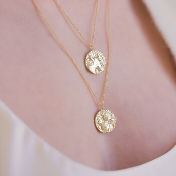 Zodiac Double Sided Gold Plated Crystal Necklace, 2 of 12