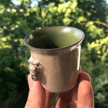 Handmade Ceramic Espresso Cup ‘Aphrodite’ Green, 2 of 5