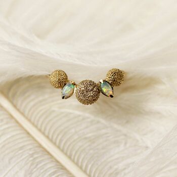 Dahlia Opal Ring Silver/Gold, 5 of 7