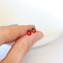 Sterling Silver Red Ladybird Earrings, thumbnail 3 of 7