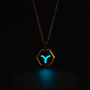 Zodiac Gold Glowing Pendant Necklace With Uv Keyring Torch, thumbnail 4 of 12