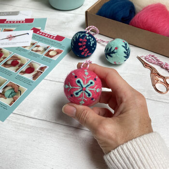 Needle Felted Christmas Baubles, 5 of 10