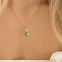 Peridot Pendant Necklace In Sterling Silver And Gold, thumbnail 7 of 11