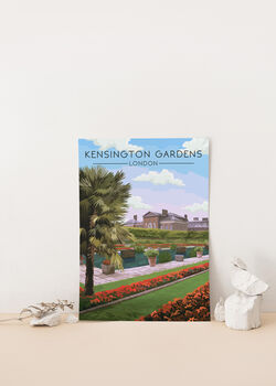 Kensington Gardens London Travel Poster Art Print, 2 of 8