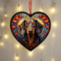 Dachshund Stained Glass Effect Heart Suncatcher, thumbnail 3 of 9