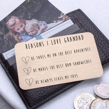 Personalised Reasons I Love Grandad Wallet Card, 4 of 10