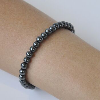 Men's Hematite Crystal Bead Bracelet Gift For Him, 2 of 5
