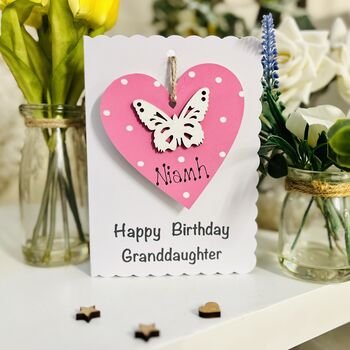 Personalised Granddaughter Butterfly Birthday Card, 4 of 7