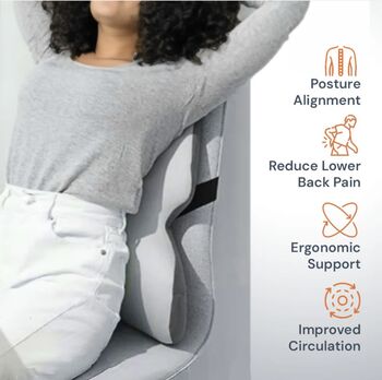 Memory Foam Back Lumber Support Chair Cushion, 2 of 7