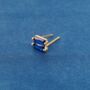 925 Sterling Silver Blue Baguette Stud Earrings, thumbnail 5 of 8