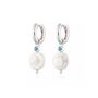 Pearl And Turquoise Statement Hoops, thumbnail 2 of 7