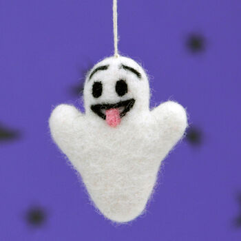 Personalised Felt Ghost Hanging Christmas Decoration, 4 of 5