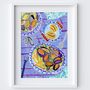 'Moules Frites' French Mussels And Chips Art Print, thumbnail 3 of 6