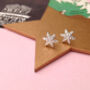 Sterling Silver Snowflake Earrings, thumbnail 10 of 12