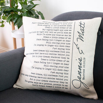 Personalised Wedding First Dance Song Cushion, 3 of 6