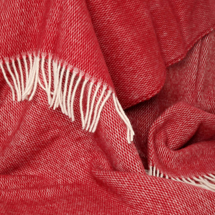 plain cherry wool throw by dreamwool blanket co.