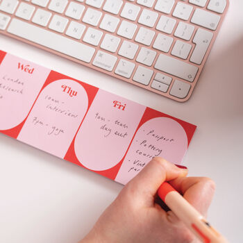 Keyboard Weekly Planner Pad | Pink And Red, 2 of 4