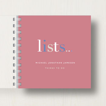 Personalised 'Lists' To Do Small Notebook, 10 of 10