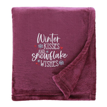 Snowflake Wishes Cosy Home Christmas Snuggle Blanket, 6 of 9