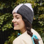 Colour Block Angora Knit Beanie Hat, thumbnail 5 of 12