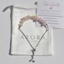 Rose Quartz Crystal Slider Bracelet Silver Plated Chain, thumbnail 2 of 4