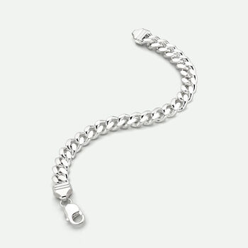 Sterling Silver Curb Chain Cuban Bracelet, 3 of 4