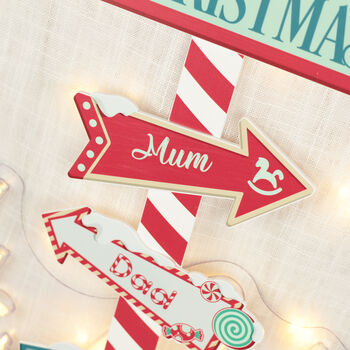 North Pole Family Christmas Wall Hanging Sign Decoration, 3 of 5
