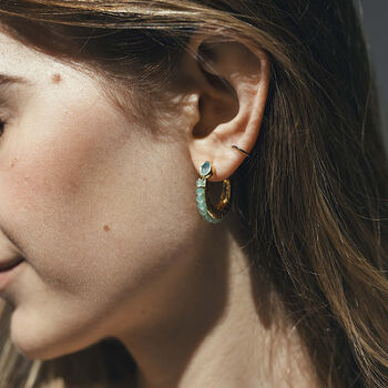 Eclipse Hoops Aqua Chalcedony, 6 of 10