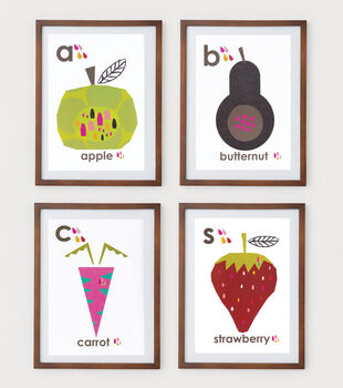 Set Of Four Fruit And Veg Alphabet Prints, 2 of 2