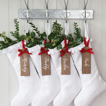 Personalised Wooden Stocking Name Tag, 3 of 3