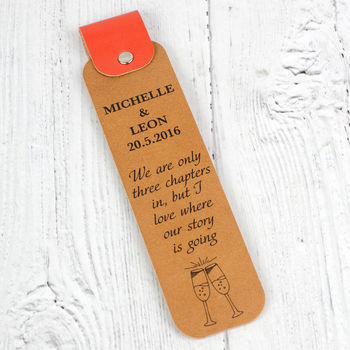 personalised bookmark third anniversary leather notonthehighstreet
