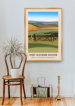West Wiltshire Downs Aonb Travel Poster, 5 of 8