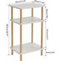 White Three Tier Side Table Narrow End Table Nightstand, thumbnail 9 of 9