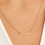 Gold Or Silver Diamond Style Pave Bar Necklace, thumbnail 1 of 8