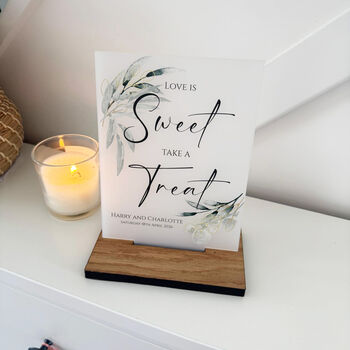 Botanical Personalised Love Is Sweet Sign Opaque, 5 of 5