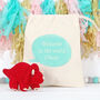 Red Triceratops Dinosaur Rattle With Personalised Bag, thumbnail 1 of 2