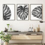 Set Of Three Monstera Leaves Botanical Prints, thumbnail 2 of 6