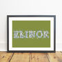 Personalised Colourful Floral Name Print, thumbnail 4 of 6