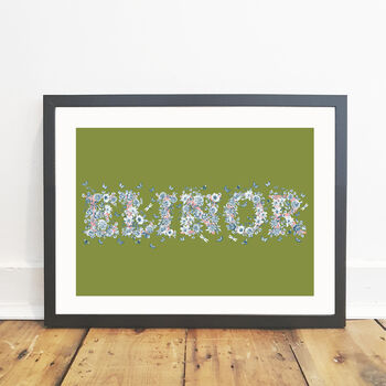 Personalised Colourful Floral Name Print, 4 of 6
