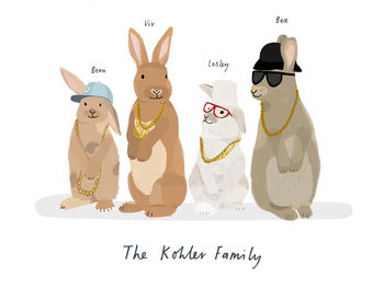Personalised Rabbit Hip Hop Print, 3 of 3
