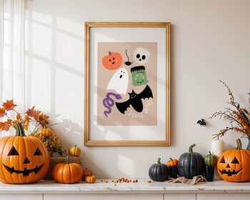 Squad Ghouls Halloween Art Print, 6 of 12