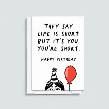 Funny Birthday Card For Short Person, 2 of 2