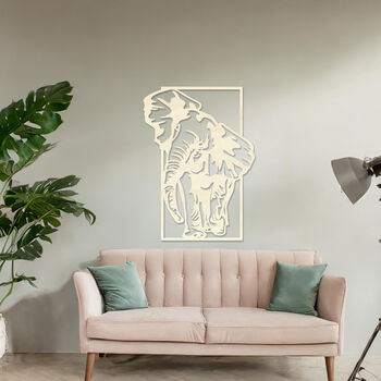 Minimalist Wooden Elephant Wall Art Sculpture Gift For New Home, 8 of 9