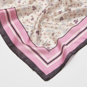 Deco Blooms Silky Lightweight Cream Scarf, 4 of 5