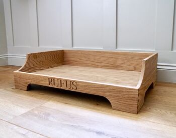 Personalised Oak Dog Bed, 3 of 9
