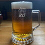 80th Birthday Bow Tie Tankard Glass, thumbnail 1 of 5