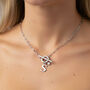 Silver Gracie Initial And Birthstone T Bar Necklace, thumbnail 1 of 7