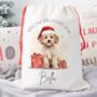 Personalised Cream Cockapoo Santa Sack, thumbnail 1 of 2